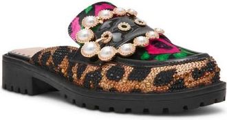 Betsey Johnson Barton Crystal Loafer in Pink/Green Multi at Nordstrom, Size 7.5