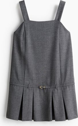 H&M Trägerkleid mit Faltenjupe - Grau