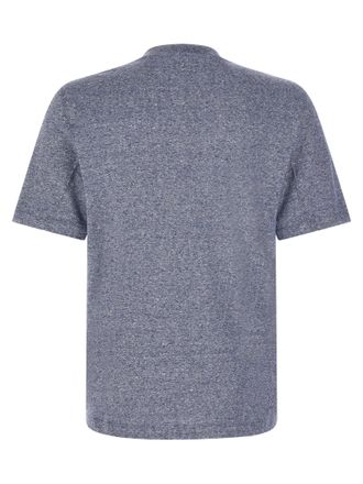 Brunello Cucinelli Linen-Cotton Blend T-Shirt - Blue
