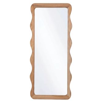 Oresteluchetta Espejo de pared de madera maciza arce 180x79x2 cm