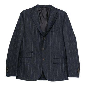 Eleventy Blazers, male, Blue, L, Striped Wool Cashmere Suit