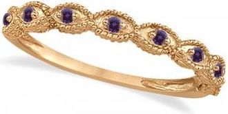 Allurez Antique Marquise Shape Lab Alexandrite Wedding Ring 18k Rose Gold (0.18ct)