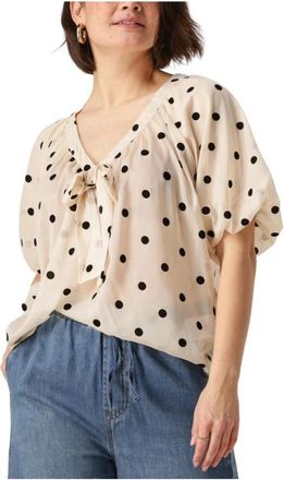 Lollys Laundry Elegante Cr&egrave;me Blouse Pinell - Dames - Blouses - Beige - S - Overhemden