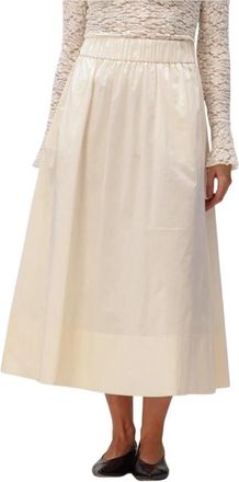 Notre-V Nv-Frigg Midi Rok - Dames - Midirokken - Beige - M - Katoen - Rokken