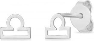 Allurez Libra Zodiac Stud Earrings 14K White Gold