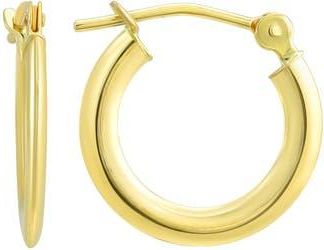 Candela Jewelry 14K Yellow Gold Flat Tube Huggie Hoop Earrings at Nordstrom Rack