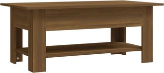 vidaXL Mesa De Centro Madera De Ingenier&iacute;a Marr&oacute;n Roble 102x55x42 Cm Vidaxl