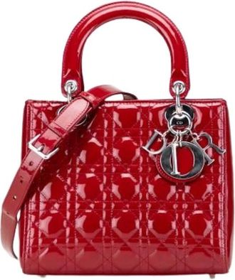 Dior Pre-owned Handbags, female, Red, Size: ONE SIZE Pre-owned Leather Handbag