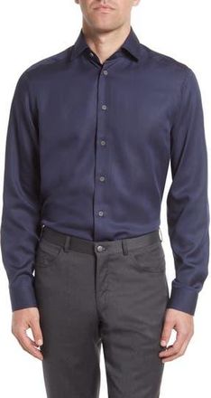 Jack Victor Chambray Button-Up Shirt in Navy at Nordstrom Rack, Size Xx-Large