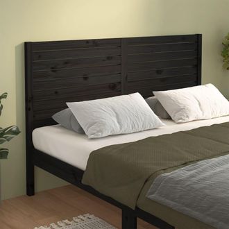 vidaXL Cabecero De Cama Madera Maciza De Pino Negro 156x4x100 Cm Vidaxl