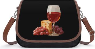 Generic Wine And Cheese Fashion Womens Crossbody Bags Novelty Handbag Shoulder Bag Purse