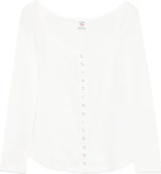 Re/Done Olivia Press-stud Top
