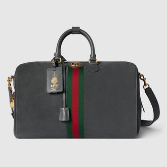 Gucci Savoy Medium Duffle Bag, Grey, Suede