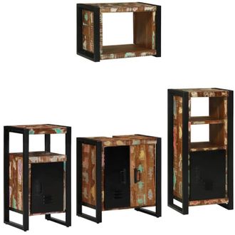 vidaXL Juego De Muebles De Ba&ntilde;o 4 Pcs Madera S&oacute;lida Recuperada Vidaxl