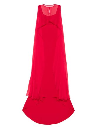 Atu Body Couture detachable-cape maxi dress - Red