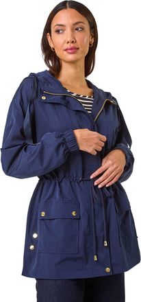 Roman Womens Shower Resistant Rain Jacket - Navy - Size 14 UK