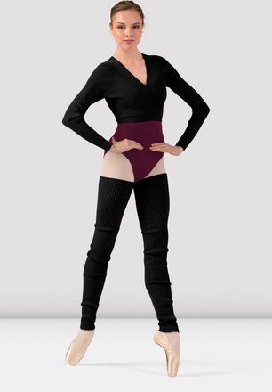 Bloch Ladies Celeste Knit Wrap Top, Grey Marle