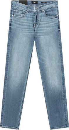 7 For All Mankind Straight Jeans - Heren - Slim Fit Jeans - Blauw - W34 - Katoen - Jeans