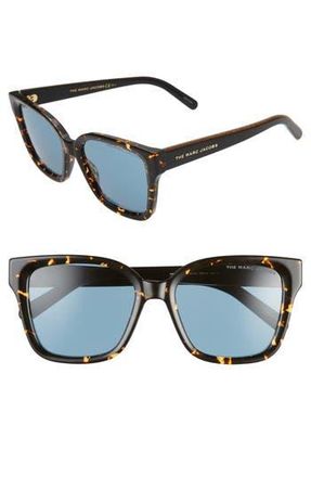 Marc Jacobs 53mm Square Sunglasses in Havana Black/Blue Avio at Nordstrom Rack