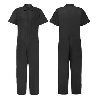 Generic Mens Jumpsuits Long Casual Fashion Comfy Short Sleeve Slim Bodysuit with Pockets for Body and (Black, M)