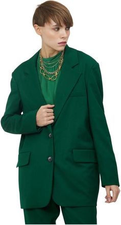 Silvian Heach Regular Blazer met Zijzakken - Dames - Blazers - Groen - XS - Polyester - Jassen