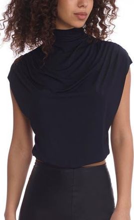 Commando Butter Draped Funnel Neck Crop Top in Black at Nordstrom Rack, Size X-Small