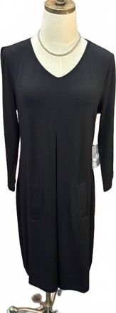 Habitat Womens Core Travel Wrinkle-Free Midi Dress In Black