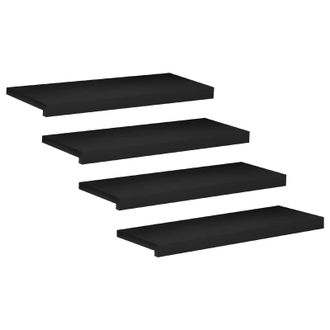 vidaXL Alfombras Para Escalones 4 Uds. 70 X 25 X 2 Cm Negro Vidaxl