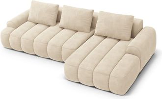 CXL by Christian Lacroix Sof&aacute; cama esquinero derecho con ba&uacute;l 3 plazas terciopelo beige claro