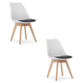 OEM Silla Mark En Blanco Y Negro / Patas Naturales X 2