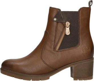 Rieker Enkellaarsjes Hak - Dames - Laarzen met Hak - Bruin - 36 EU - Schoenen