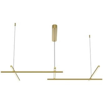Maytoni Maytoni Radiance Lampadario moderno a sospensione da soffitto da 121 cm, oro 3000K, 2150 lm, paralume bianco