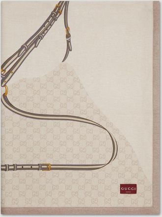 Gucci Wool Blanket With Print, Beige