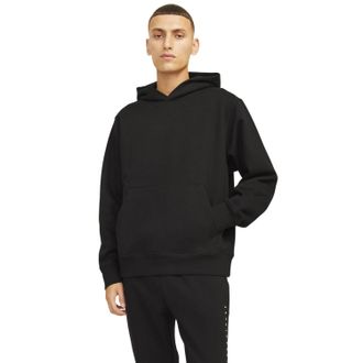 Jack & Jones Jack And Jones Hoodie voor heren met geborstelde stof (Zwart)
