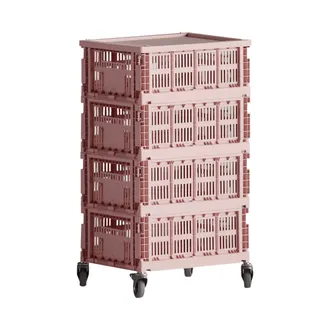 HAY Colour Crate Rollcontainer, blush, recycled