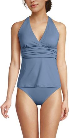 Lands End Chlorine Resistant Plunge X-Back Tankini Swimsuit Top in Dusk Sky at Nordstrom, Size X-Small