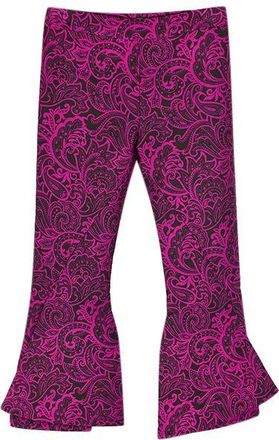 Mary Katrantzou Pink & black paisley print Clockwork kickflare trousers Size XS