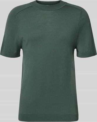 Selected Regular Fit T-Shirt aus reiner Wolle in Dunkelgruen, Größe XXL
