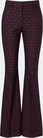 Etro Floral jacquard wool and cotton flared pants