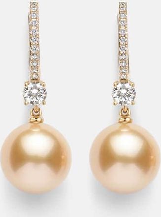 Mikimoto Orecchini Classic Elegance in oro 18kt con diamanti e perle