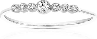 Vir Jewels 1/10 cttw Lab Grown Diamond Engagement Ring in Sterling Silver For Women