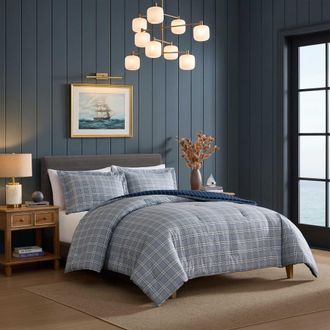 Nautica Declan Blue Plaid Full/Queen Comforter Set