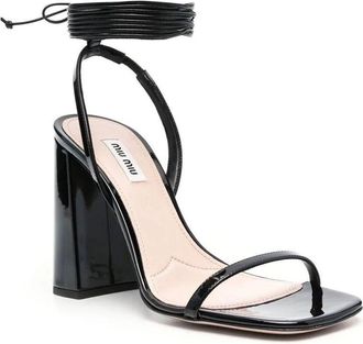 Miu Miu Womens Black Calfskin Sandals