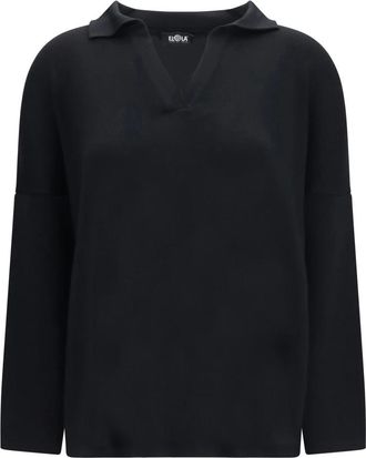 adidas by Stella McCartney Maglione Ella con colletto a polo in lana - - Sport - Donna - Nero - M