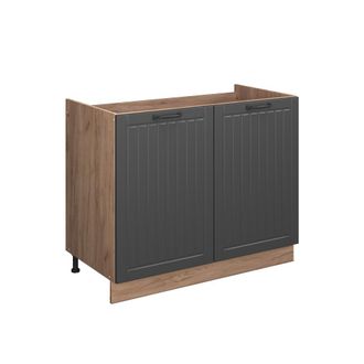 Vicco Mueble Bajo Para Fregadero Fame-line, Gris Oscuro/roble Dorado, 100 Cm Sin Encimera, Vicco