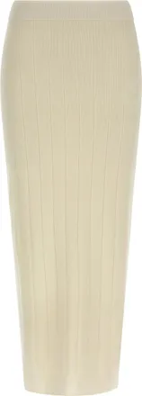 Max Mara White Cashmere Midi Womens Skirt