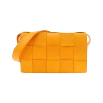 Bottega Veneta Pre-owned Lamb Shoulder Bag - Dames - Pre-owned - Oranje - Maat: ONE Size Leer