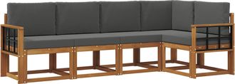 vidaXL Conjunto De Sof&aacute;s De Exterior 5 Uds. Natural Y Antracita Vidaxl