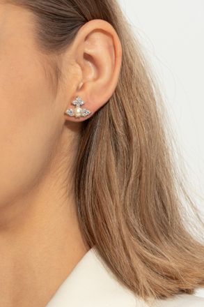 Vivienne Westwood Logo Earrings, Womens, Silver