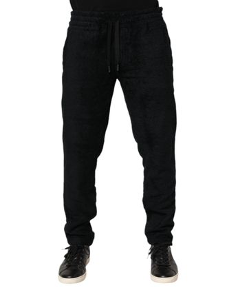 Dolce & Gabbana Cotton Drawstring Joggers - Black